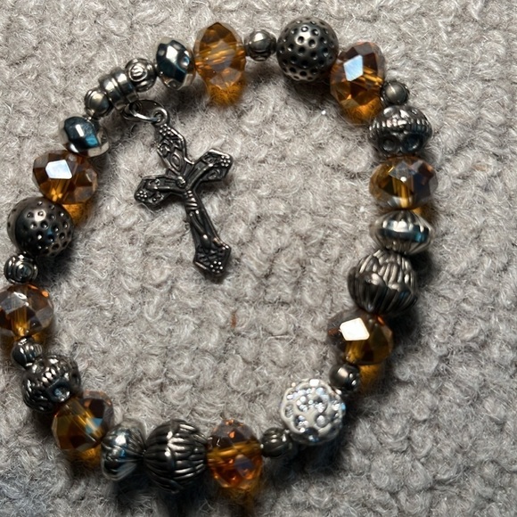 Set of two brown colored beaded bracelets - Picture 3 of 7